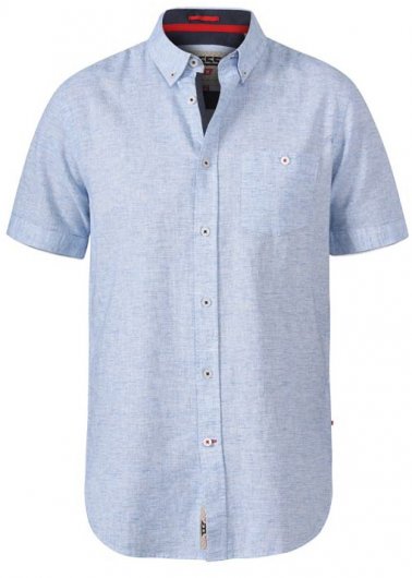 REID 1 - D555 Linen Mix Short Sleeve Button Down Shirt