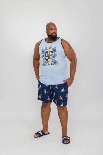 APOLLO - D555 Yacht Printed Swim Shorts