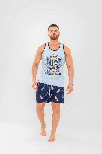 APOLLO - D555 Yacht Printed Swim Shorts