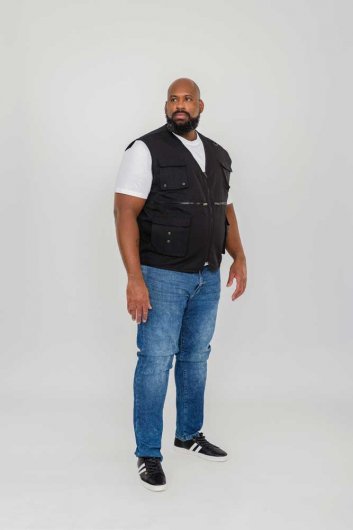 ACCORD - D555 Multi Pocket Gilet-Black-7XL