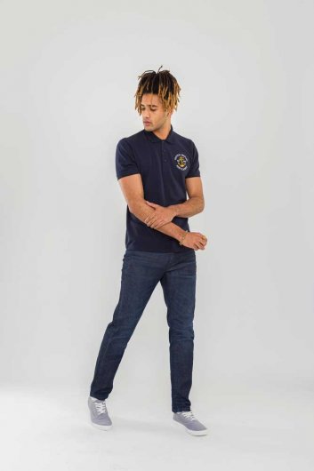 JEFFERSON - D555 Short Sleeve Pique Polo Shirt With Chest Embroidery