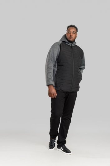 HIGHAMPTON-D555 Quilted Jacket Fleece Sleeves & Hood