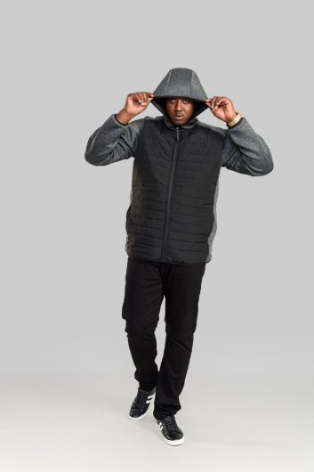 HIGHAMPTON-D555 Quilted Jacket Fleece Sleeves & Hood