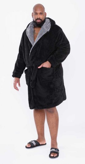 NEWQUAY -Super Soft Dressing Gown With Hood-Navy-4XL