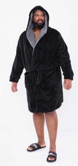 NEWQUAY -Super Soft Dressing Gown With Hood-Navy-7XL