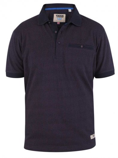 BRIGHTWELL-D555 Ao Print Pique Polo Shirt With Jet Pocket, Jacquard Collar And Cuff