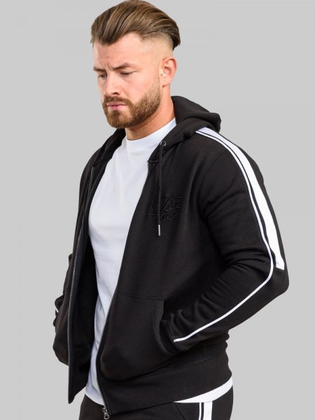 SOUTHWICK-D555 Couture Zip Through Hoodie With Sleeve And Shoulder Contrast Colour Panel