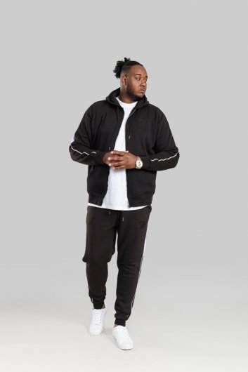 SOUTHWICK-D555 Couture Zip Through Hoodie With Sleeve And Shoulder Contrast Colour Panel