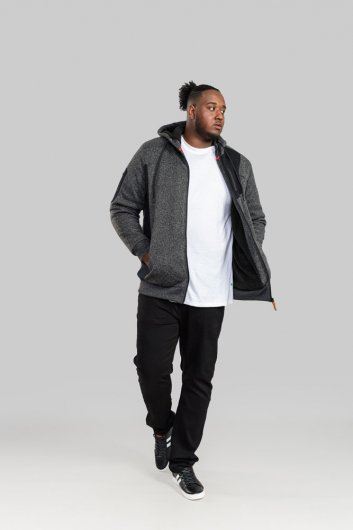 CROFTON-D555 Zip Through Hoody With Sherpa Lining