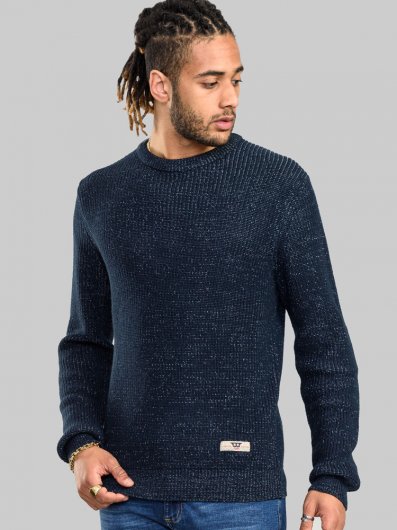 FLOWTON-D555 Ribbed Knit Crew Neck Jumper