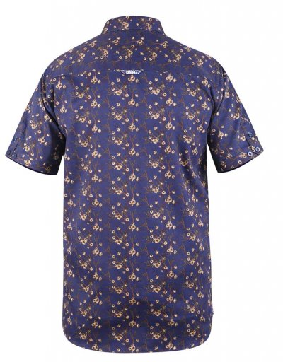 KINGSTON-D555 S/S Floral Ao Print Shirt With Hidden Button Down Collar & Pocket