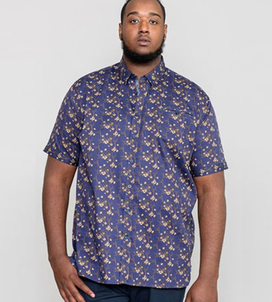 KINGSTON-Floral Ao Print Short Sleeve Shirt-Kingsize Assorted Pack B-(3XL-6XL)
