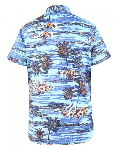 CHARFORD-D555 Hawaiian Reverse Printed S/S Button Down Collar Shirt