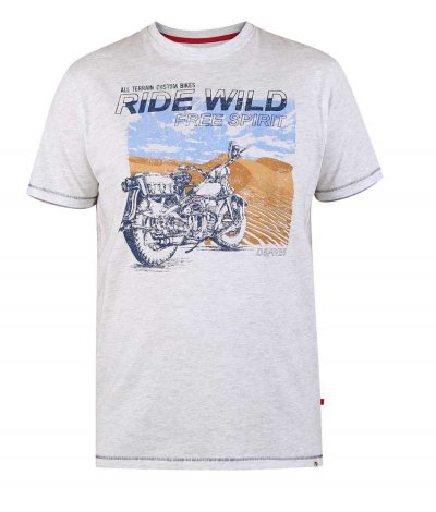 LANGDON-D555 Ride Wild Motorbike Printed T-Shirt