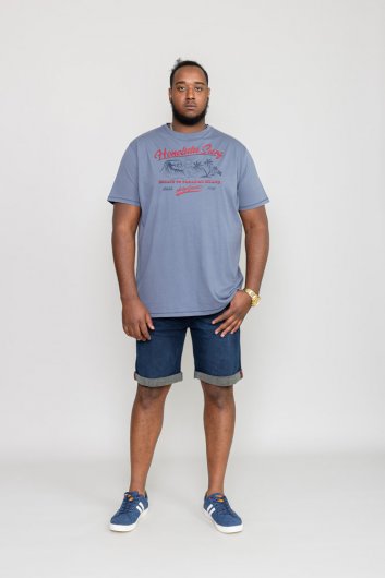 HARBLE-D555 Honolulu Surf Printed T-Shirt
