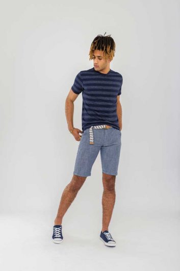 TIGER - D555 Stretch Oxford Chino Shorts With Belt-Shorts 30-40-Assorted Sizes/Colours Pack