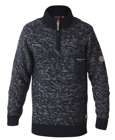 REMINGTON-D555 Zipper Neck Sweater With Woven Zipper Chest Pocket-S-XXL-Regular