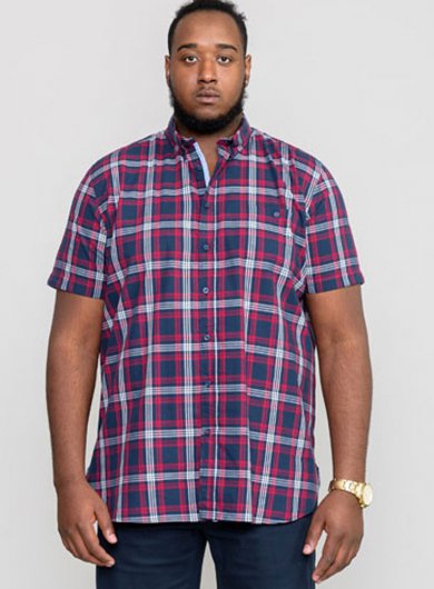 RIPLEY-D555 Check Button Down Collar S/S Shirt With Pocket