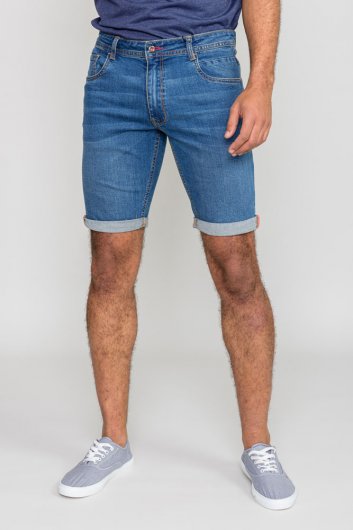 BROXBOURNE-D555 Blue Stretch Denim Shorts