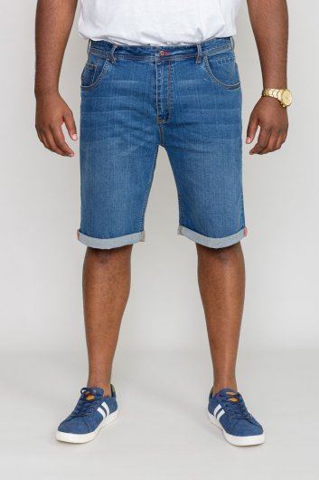 BROXBOURNE-D555 Blue Stretch Denim Shorts