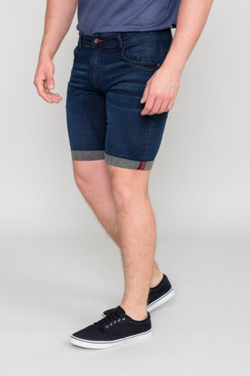 BRENTWOOD-D555 Dark Blue Stretch Denim Shorts