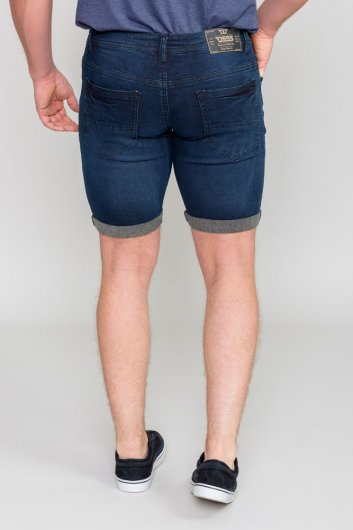 BRENTWOOD-D555 Dark Blue Stretch Denim Shorts