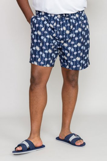 BRADWELL-D555 Palm Tree Printed Swim Shorts