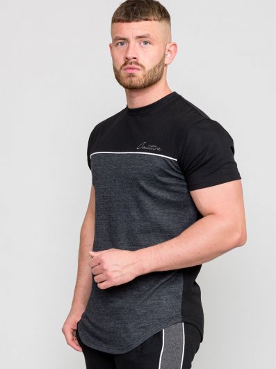 NEWBURY-D555 Couture Curved Hem Crew Neck T-Shirt