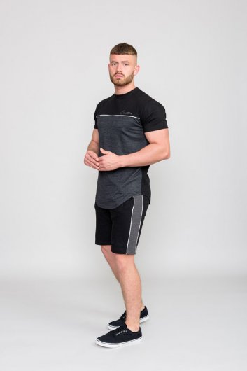 NEWBURY-D555 Couture Curved Hem Crew Neck T-Shirt