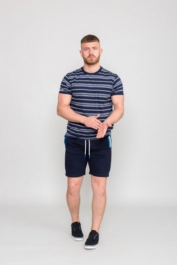 PICCADILLY-D555 Yarn Dyed Jacquard Stripe T-Shirt