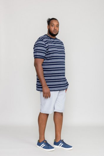 PICCADILLY-D555 Yarn Dyed Jacquard Stripe T-Shirt
