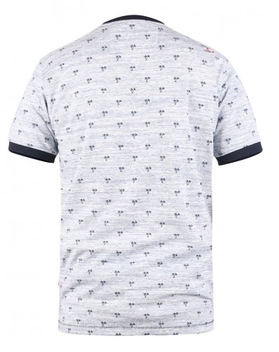 IPSWICH-D555 Ao Printed Palm Tree Fine Stripe T-Shirt