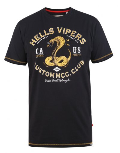 WOOTON-D555 Hells Viper Snake Printed T-Shirt
