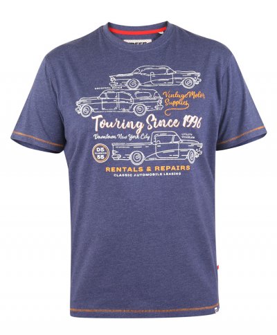 BEESTON-D555 Vintage Cars Outline Printed T-Shirt