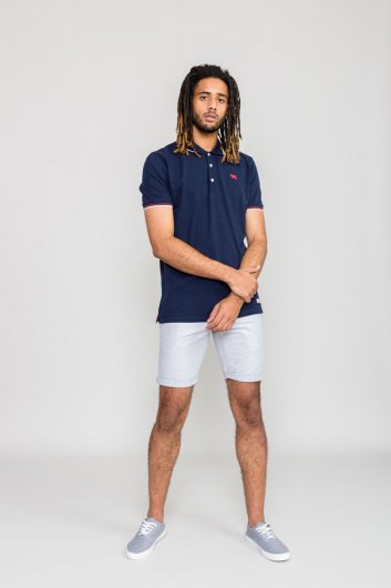 STANBRIDGE-D555 Chest Embroidered Polo With Double Tipping On Collar And Cuffs