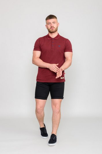 WINCHESTER 1-D555 Red Twisted Polo With Chest Embroidery