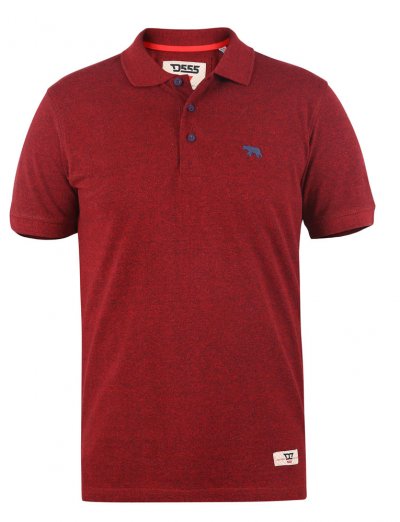 WINCHESTER 1-D555 Red Twisted Polo With Chest Embroidery