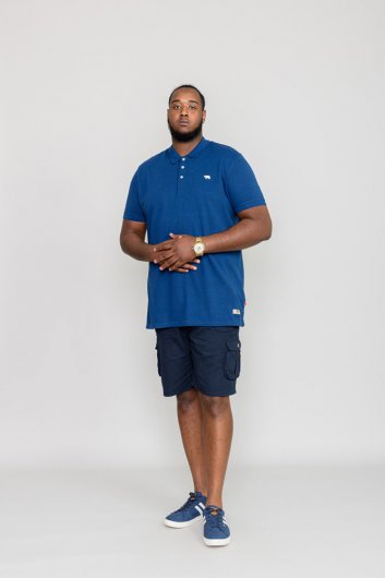 WINCHESTER 2-D555 Blue Twisted Polo With Chest Embroidery