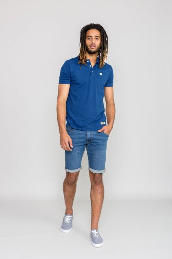 WINCHESTER 2-D555 Blue Twisted Polo With Chest Embroidery