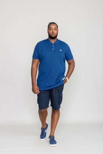WINCHESTER 2-D555 Blue Twisted Polo With Chest Embroidery