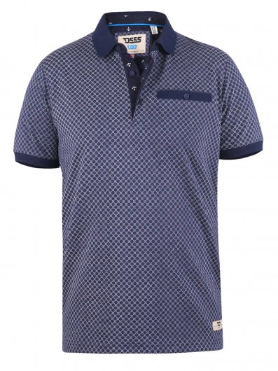 AXFORD-D555 Ao Print Jersey Polo Shirt With Chest Pocket