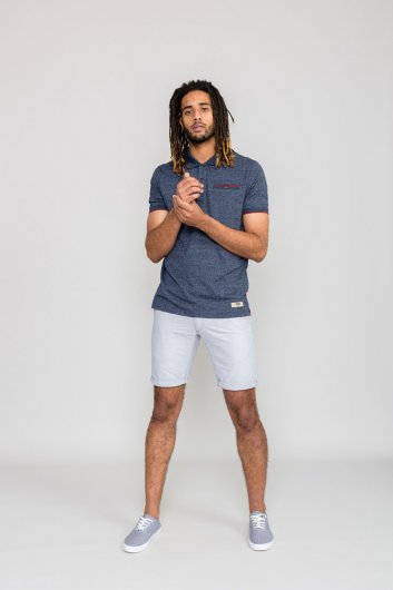 KIMBLE-D555 Full Stripe Polo Shirt With Chest Pocket