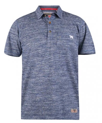WATFORD-D555 Pique Blue Stripe Button Down Collar Polo With Chest Pocket