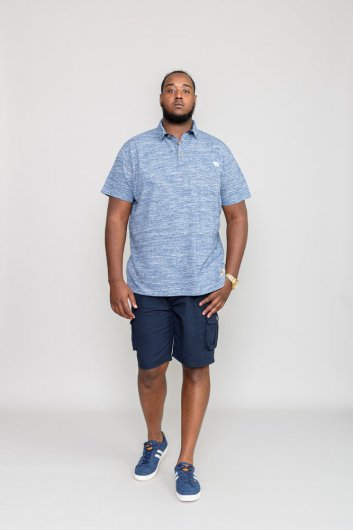 WATFORD-D555 Pique Blue Stripe Button Down Collar Polo With Chest Pocket