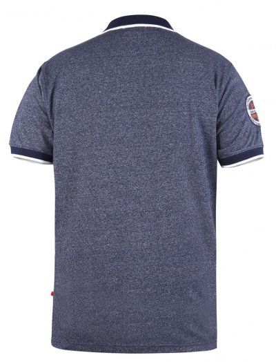 HATFIELD-D555 Navy Twisted Polo With Sleeve Badge & Chest Embroidery