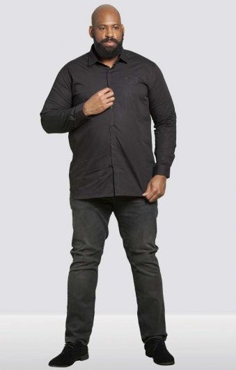 MICHAEL-D555 Couture Long Sleeve Stretch Shirt With Taping On Sleeves-2XL-5XL - Kingsize Pack A -Assorted Sizes/Colours Pack