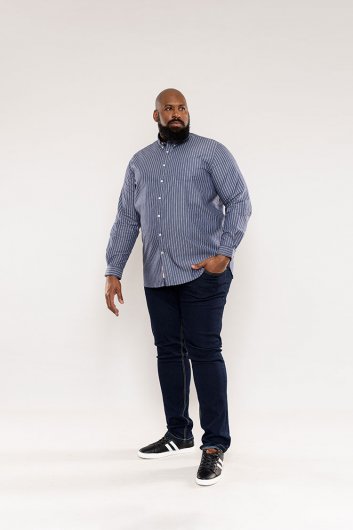 FRANKSTON-D555 Stripe Long Sleeve Button Down Shirt With Chest Pocket-S-XXL - Regular-Assorted Sizes/Colours Pack