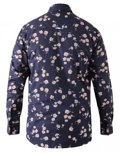 ROOKSEY-D555 L/S AOP Floral Print With Concealed Button Down Collar Shirt
