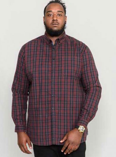 HOLTON-D555 L/S Flannel Check Shirt With Button Down Collar And Pocket