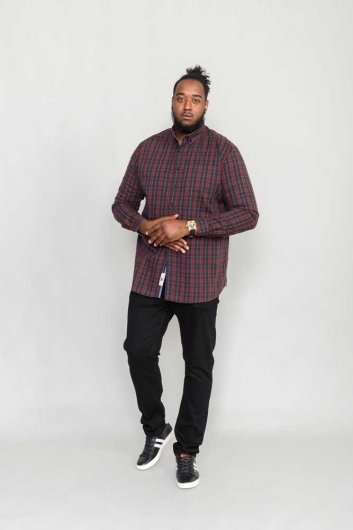 HOLTON-D555 L/S Flannel Check Shirt With Button Down Collar And Pocket